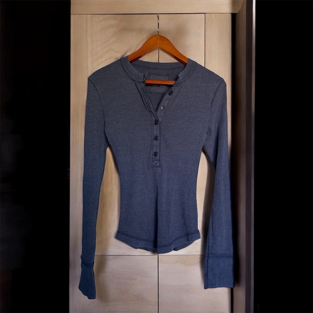 aerie Navy Henley Layering Tee
